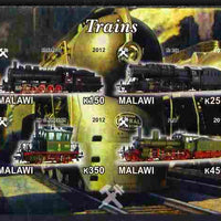 Malawi 2012 Steam Locomotives #02 imperf sheetlet containing 4 values unmounted mint