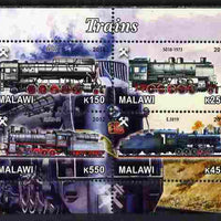 Malawi 2012 Steam Locomotives #04 perf sheetlet containing 4 values unmounted mint