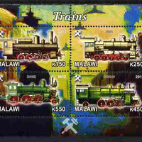 Malawi 2012 Steam Locomotives #05 perf sheetlet containing 4 values unmounted mint