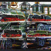 Malawi 2012 Steam Locomotives #06 perf sheetlet containing 4 values unmounted mint
