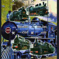 Malawi 2012 Steam Locomotives #09 perf sheetlet containing 4 values unmounted mint