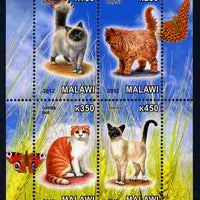 Malawi 2012 Domestic Cats perf sheetlet containing 4 values unmounted mint