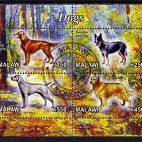 Malawi 2012 Dogs #1 perf sheetlet containing 4 values cto used