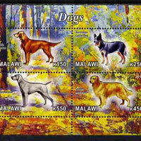 Malawi 2012 Dogs #1 perf sheetlet containing 4 values unmounted mint