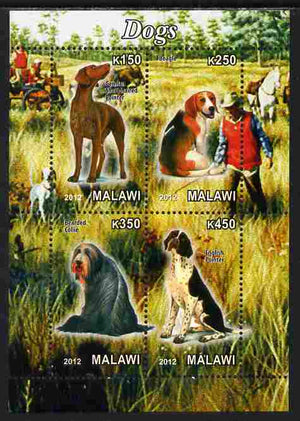 Malawi 2012 Dogs #2 perf sheetlet containing 4 values unmounted mint