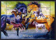 Malawi 2012 Horses #1 perf sheetlet containing 4 values cto used