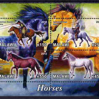 Malawi 2012 Horses #1 perf sheetlet containing 4 values unmounted mint