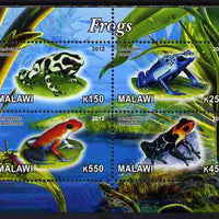 Malawi 2012 Frogs #1 perf sheetlet containing 4 values unmounted mint
