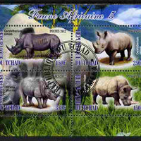 Chad 2012 African Fauna #05 perf sheetlet containing 4 values cto used