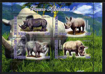 Chad 2012 African Fauna #05 perf sheetlet containing 4 values unmounted mint