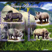 Chad 2012 African Fauna #05 imperf sheetlet containing 4 values unmounted mint