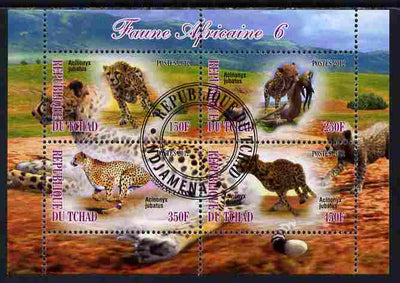 Chad 2012 African Fauna #06 perf sheetlet containing 4 values cto used