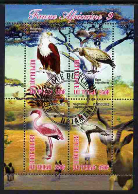 Chad 2012 African Fauna #09 perf sheetlet containing 4 values cto used
