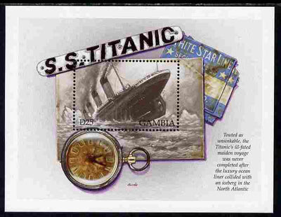 Gambia 1998 RMS Titanic Commemoration perf m/sheet #2 unmounted mint SG MS 2927b