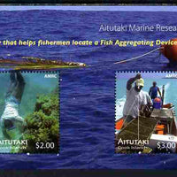 Cook Islands - Aitutaki 2011 Marine Research Centre perf m/sheet containing 2 values unmounted mint