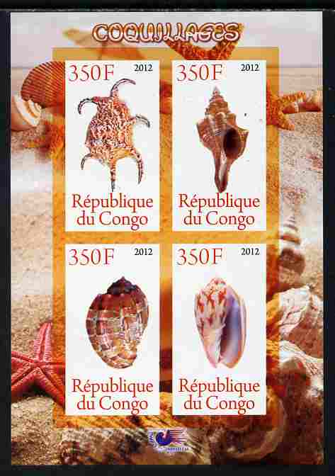 Congo 2012 Shells imperf sheetlet containing 4 values unmounted mint