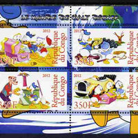 Congo 2012 Disney Cartoons #3 perf sheetlet containing 4 values unmounted mint
