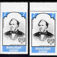 Bernera 1979 Int Year of the Child - Writers - Park Benjamin 7p imperf proof complete with perf label as issued both unmounted mint