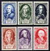 France 1949 National Relief Fund - Personalities perf set of 6 unmounted mint SG 1081-86