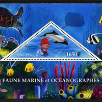 Ivory Coast 2012 Marine Mammals perf s/sheet containing large triangular value unmounted mint