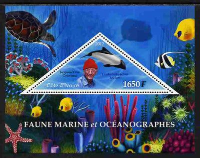 Ivory Coast 2012 Marine Mammals perf s/sheet containing large triangular value unmounted mint