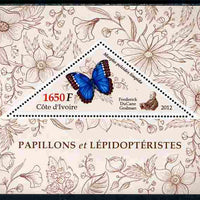 Ivory Coast 2012 Butterflies perf s/sheet containing large triangular value unmounted mint