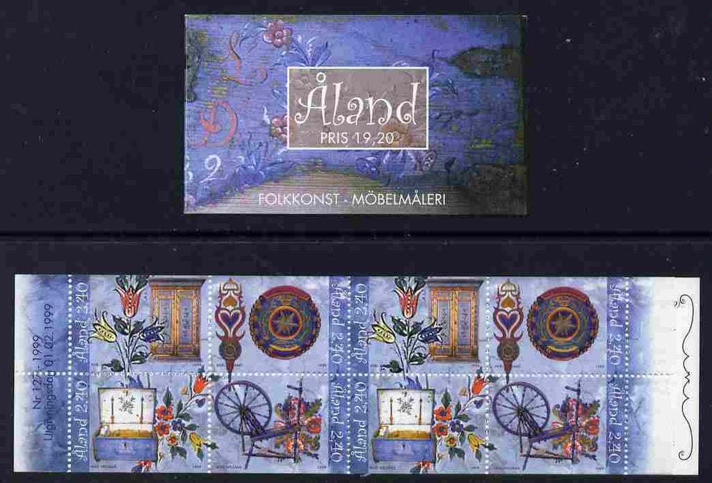 Aland Islands 1999 Folk Art - Decorated Furniture 19m20 booklet complete and fine SG SB7