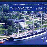 Aland Islands 2003 Centenary of Pommern (Sailing Ship) 4.40 Euro self-adhesive booklet complete and fine SG SB12