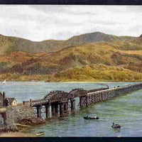 Postcard Viaduct & Cader Idris published by Salmon based on watercolour by A R Quinton unused and fine