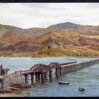 Postcard Viaduct & Cader Idris published by Salmon based on watercolour by A R Quinton 1926 usage and fine