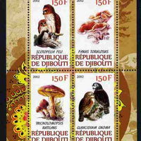 Djibouti 2012 Mushrooms & Owls #1 perf sheetlet containing 4 values unmounted mint