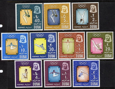Dubai 1964 Tokyo Olympics (Gymnastics) set of 10 unmounted mint, SG 105-14