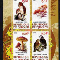 Djibouti 2012 Mushrooms & Owls #1 imperf sheetlet containing 4 values unmounted mint