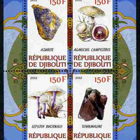 Djibouti 2012 Mushrooms & Minerals #1 perf sheetlet containing 4 values unmounted mint