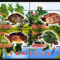 Congo 2012 Turtles perf sheetlet containing 4 values fine cto used