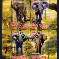 Congo 2012 Elephants perf sheetlet containing 4 values fine cto used