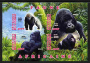 Congo 2012 Gorillas imperf sheetlet containing 4 values unmounted mint