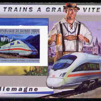 Guinea - Conakry 2011 High Speed Trains of Germany #1 imperf deluxe sheet unmounted mint. Note this item is privately produced and is offered purely on its thematic appeal