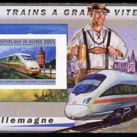 Guinea - Conakry 2011 High Speed Trains of Germany #2 imperf deluxe sheet unmounted mint. Note this item is privately produced and is offered purely on its thematic appeal