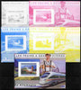 Guinea - Conakry 2011 High Speed Trains of Germany #2 deluxe sheet - the set of 5 imperf progressive proofs comprising the 4 individual colours plus all 4-colour composite, unmounted mint