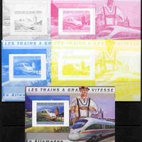 Guinea - Conakry 2011 High Speed Trains of Germany #2 deluxe sheet - the set of 5 imperf progressive proofs comprising the 4 individual colours plus all 4-colour composite, unmounted mint