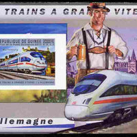 Guinea - Conakry 2011 High Speed Trains of Germany #3 imperf deluxe sheet unmounted mint. Note this item is privately produced and is offered purely on its thematic appeal