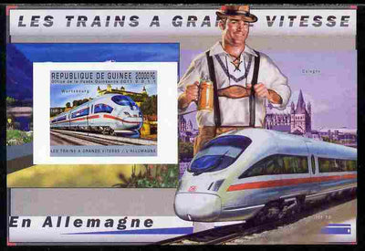 Guinea - Conakry 2011 High Speed Trains of Germany #3 imperf deluxe sheet unmounted mint. Note this item is privately produced and is offered purely on its thematic appeal