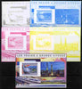 Guinea - Conakry 2011 High Speed Trains of China #1 deluxe sheet - the set of 5 imperf progressive proofs comprising the 4 individual colours plus all 4-colour composite, unmounted mint