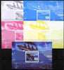 Guinea - Conakry 2011 Sinking of the Titanic #1 deluxe sheet - the set of 5 imperf progressive proofs comprising the 4 individual colours plus all 4-colour composite, unmounted mint
