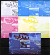 Guinea - Conakry 2011 Sinking of the Titanic #1 deluxe sheet - the set of 5 imperf progressive proofs comprising the 4 individual colours plus all 4-colour composite, unmounted mint