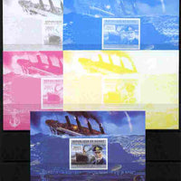 Guinea - Conakry 2011 Sinking of the Titanic #2 deluxe sheet - the set of 5 imperf progressive proofs comprising the 4 individual colours plus all 4-colour composite, unmounted mint