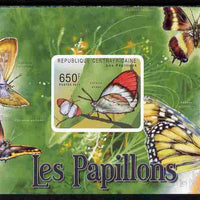 Central African Republic 2011 Butterflies #1 imperf deluxe sheet unmounted mint. Note this item is privately produced and is offered purely on its thematic appeal