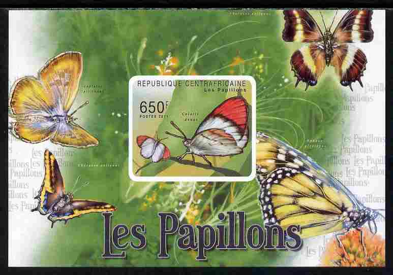 Central African Republic 2011 Butterflies #1 imperf deluxe sheet unmounted mint. Note this item is privately produced and is offered purely on its thematic appeal