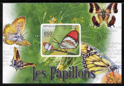 Central African Republic 2011 Butterflies #1 imperf deluxe sheet unmounted mint. Note this item is privately produced and is offered purely on its thematic appeal